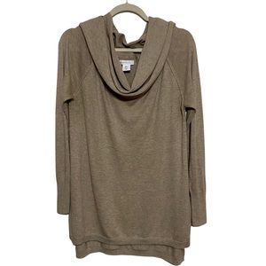 Shrinking Violet Taupe Convertible Sweater Wool Blend